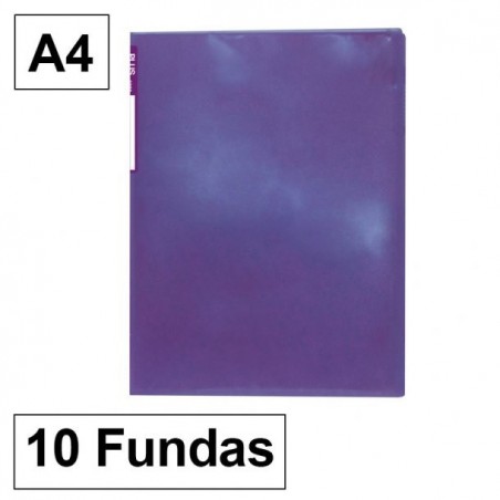 Carpeta A4 violeta 10 fundas