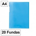 Carpeta A4 azul 20 fundas