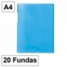 Carpeta A4 azul 20 fundas