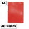 Carpeta A4 rojo 40 fundas
