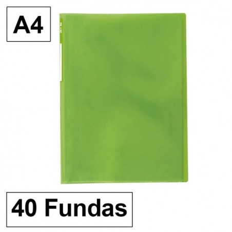 Carpeta A4 verde 40 fundas