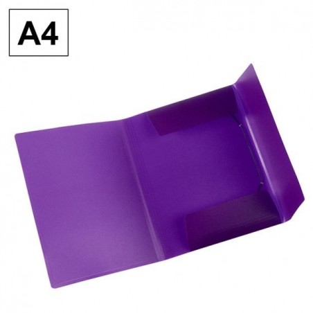 Carpeta Gomas Plastico A4 Lila