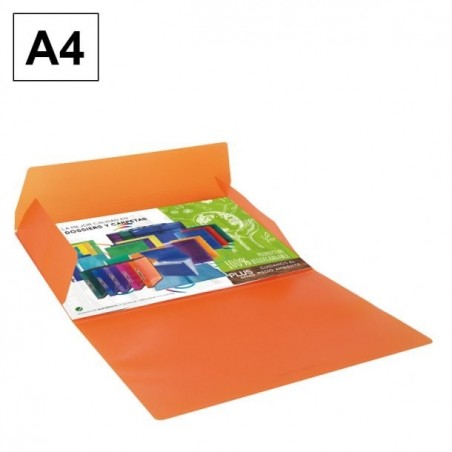 Carpeta Gomas Plastico A4 Naranja