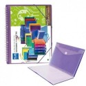 Carpeta Fundas Plus Espiral Goma 20F Violeta