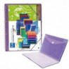 Carpeta Fundas Plus Espiral Goma 20F Violeta