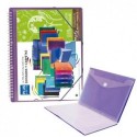 Carpeta Fundas Plus Espiral Goma 30F Violeta