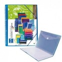 Carpeta Fundas Plus Espiral Goma 40F Azul