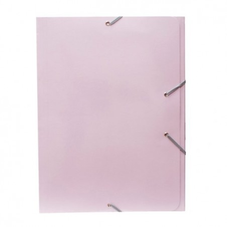 Carpeta gomas Carton Plus Folio Rosa Claro