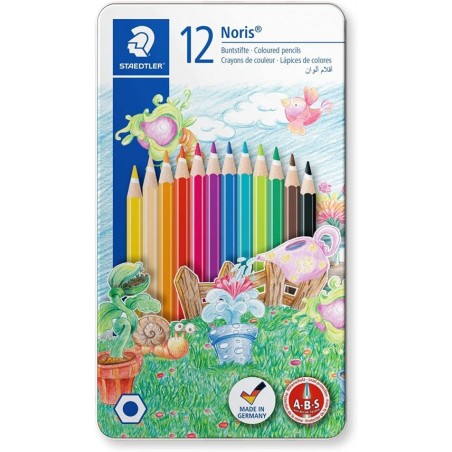 12 Lapices Madera Caja Metal Staedtler