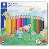 24 Lapices Madera Caja Metal Staedtler