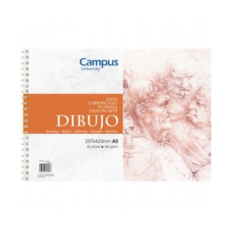 Bloc Dibujo A3 Campus Liso 160gr 30h