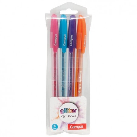 Boligrafo Gel Campus 4uds Glitter