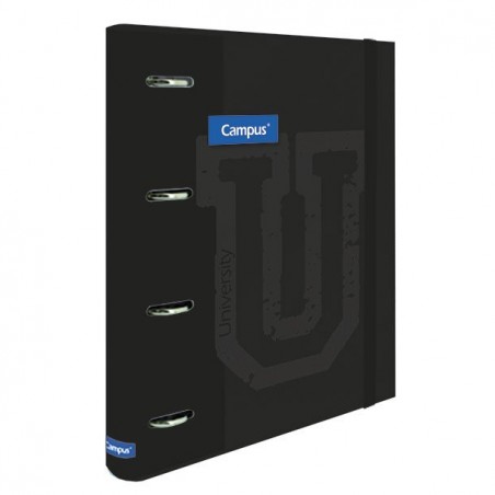 Carpeta 4 anillas Campus Soft con Recambio Negro