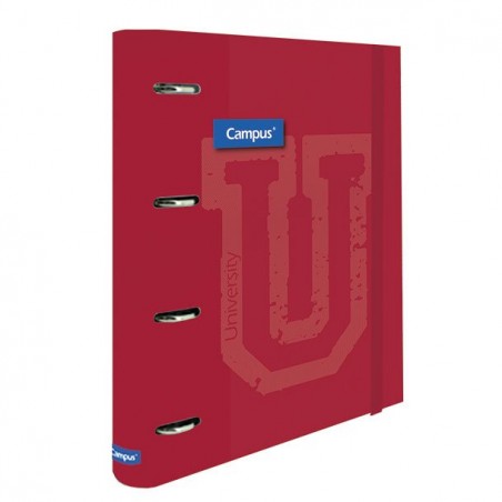 Carpeta 4 anillas Campus Soft con Recambio Rojo