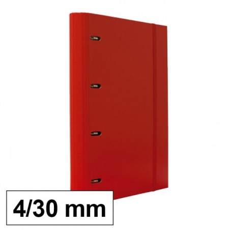 Carpeta Cartón Plus 4a 25mm Gomas con Recambio Roja