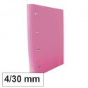 Carpeta Cartón Plus 4a 25mm Gomas con Recambio Rosa