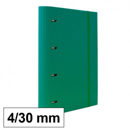 Carpeta Cartón Plus 4a 25mm Gomas con Recambio Verde