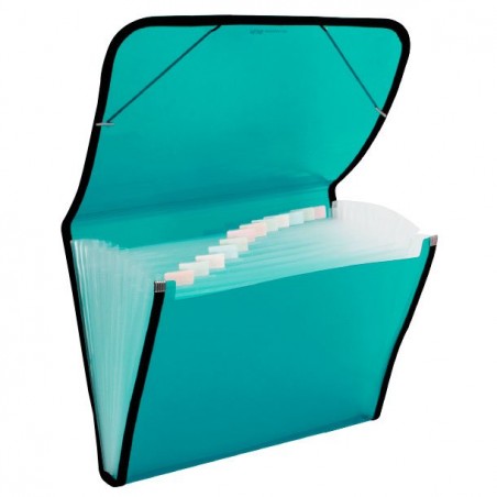 Carpeta Clasificadora Plástico Translúcida Azul Turquesa
