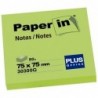 BLOC NOTAS ADHESIVAS REPOSICIONABLES PAPER IN VERDE FLUOR 75X75MM