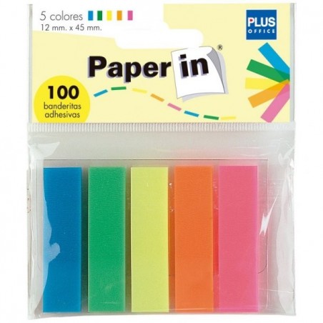 BANDERITAS SEPARADORAS AUTOADHESIVAS PAPER IN 5 COLORES SURTIDOS