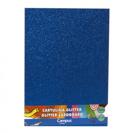 Cartulina A4 Purpurina Azul